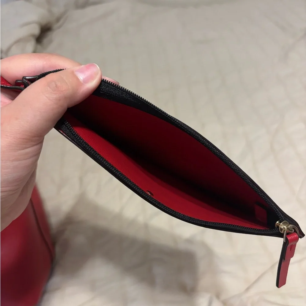 Kate Spade Rose Red Reversible Tote with Floral Pouch - Picture 6 of 6